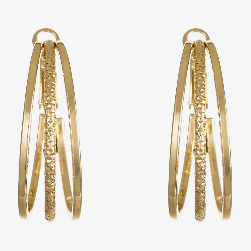 Liz Claiborne Medium Womens 38.2mm Hypoallergenic Hoop Earrings