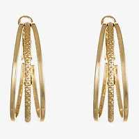 Liz Claiborne Medium Womens 38.2mm Hypoallergenic Hoop Earrings