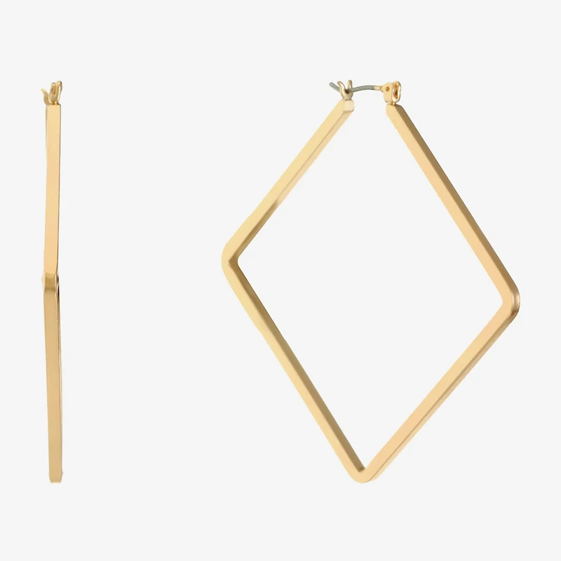 Liz Claiborne Gold Tone Womens 63mm Hypoallergenic Hoop Earrings