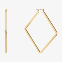 Liz Claiborne Gold Tone Womens 63mm Hypoallergenic Hoop Earrings