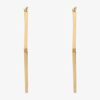 Liz Claiborne Gold Tone Womens 63mm Hypoallergenic Hoop Earrings