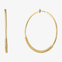 Monet Jewelry Gold Tone Womens 47mm Hypoallergenic Hoop Earrings