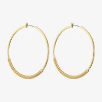 Monet Jewelry Gold Tone Womens 47mm Hypoallergenic Hoop Earrings
