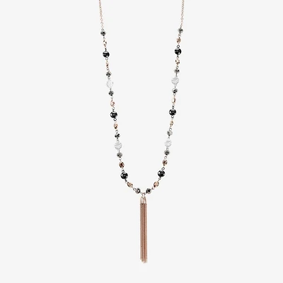 Liz Claiborne Tri Tone Womens Round 34 Inch Pendant Necklace