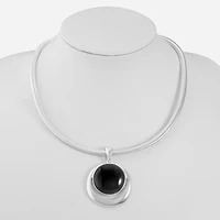 Liz Claiborne Womens Black 17 Inch Pendant Necklace