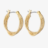 Monet Jewelry Gold Tone Twist Womens 22mm Hypoallergenic Hoop Earrings