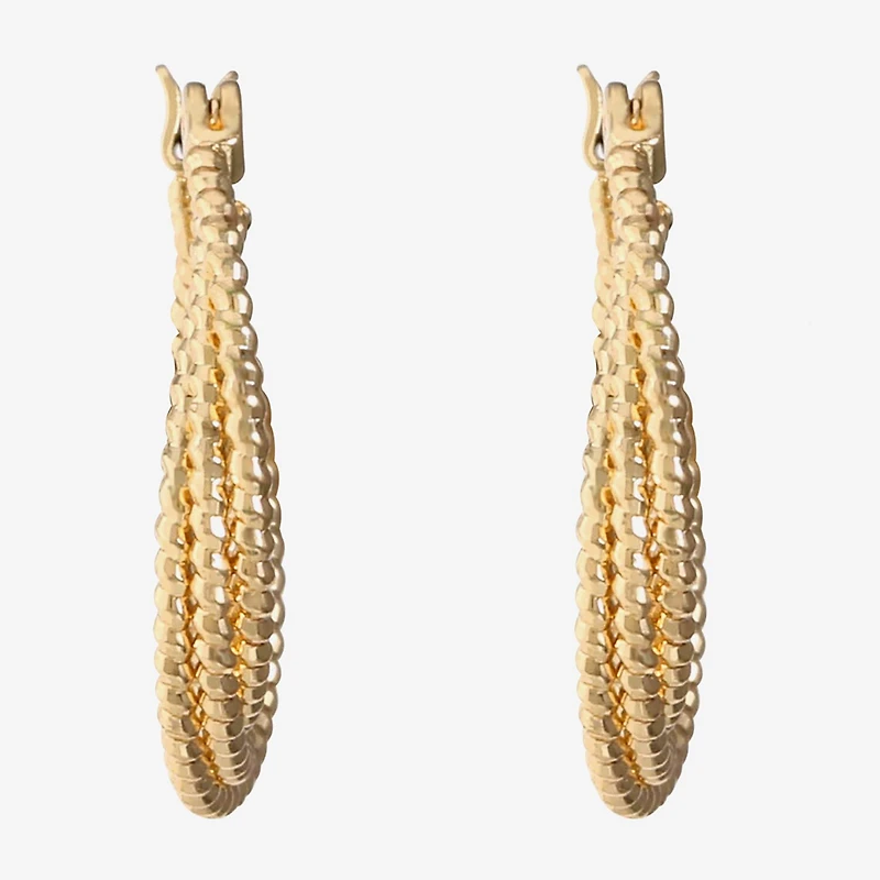 Monet Jewelry Gold Tone Twist Womens 22mm Hypoallergenic Hoop Earrings
