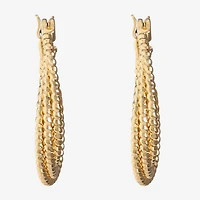 Monet Jewelry Gold Tone Twist Womens 22mm Hypoallergenic Hoop Earrings