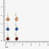 Monet Jewelry Mixed Metal Huggie Drop Womens Multi Color 3 Pair Earring Set