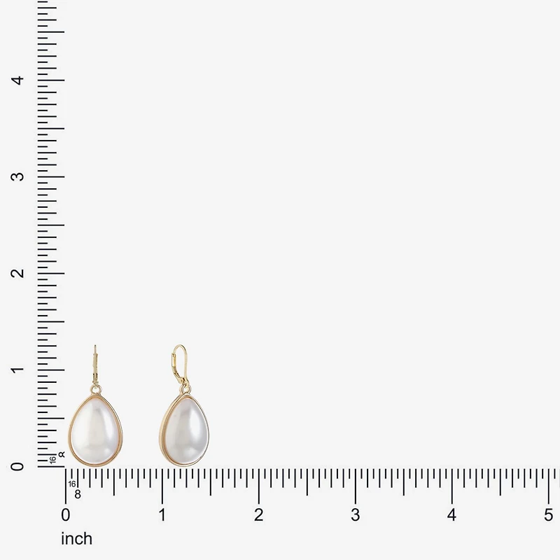 Monet Jewelry Womens White Simulated Pearl Drop Earrings