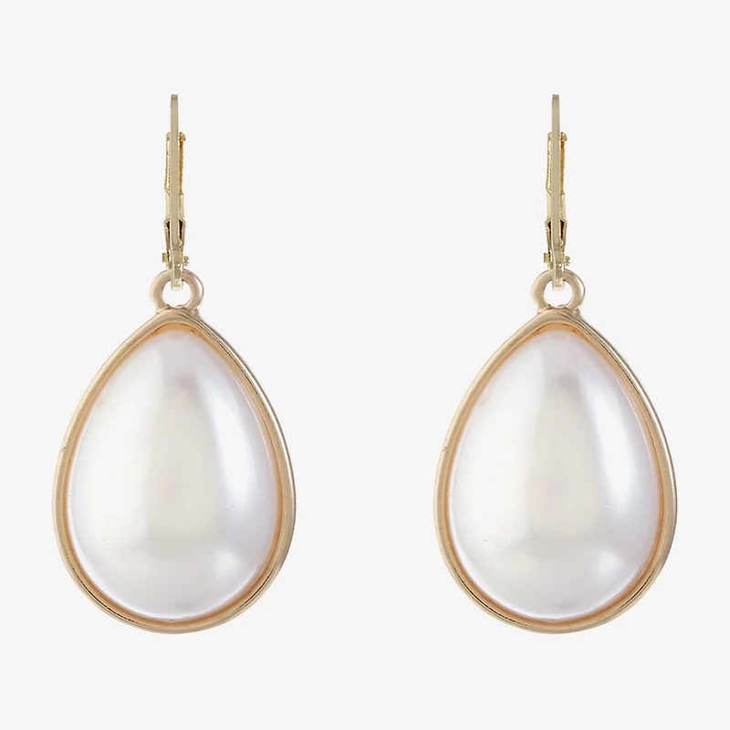 Monet Jewelry Womens White Simulated Pearl Drop Earrings