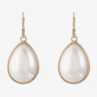 Monet Jewelry Womens White Simulated Pearl Drop Earrings