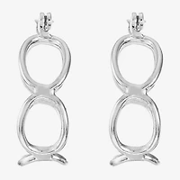 Liz Claiborne® Silver-Tone Openwork Circle Hoop Earrings