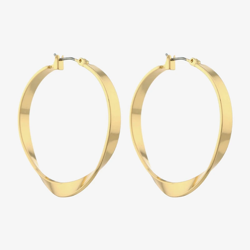 Liz Claiborne Ribbon Womens 36.5mm Hypoallergenic Hoop Earrings