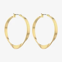 Liz Claiborne Ribbon Womens 36.5mm Hypoallergenic Hoop Earrings