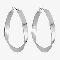 Liz Claiborne Ribbon Womens 36.5mm Hypoallergenic Hoop Earrings
