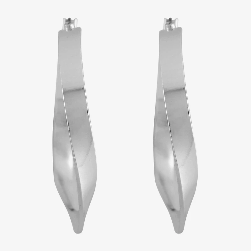 Liz Claiborne Ribbon Womens 36.5mm Hypoallergenic Hoop Earrings