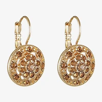 Monet® Gold-Tone Glass Cluster Drop Earrings