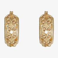 Monet® Gold-Tone Glass Hoop Earrings