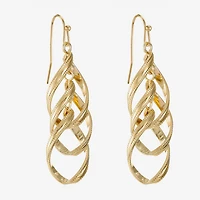 Liz Claiborne Twsited Orbital Womens Hypoallergenic Drop Earrings