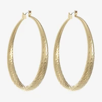 Monet Jewelry Womens 53mm Hypoallergenic Hoop Earrings