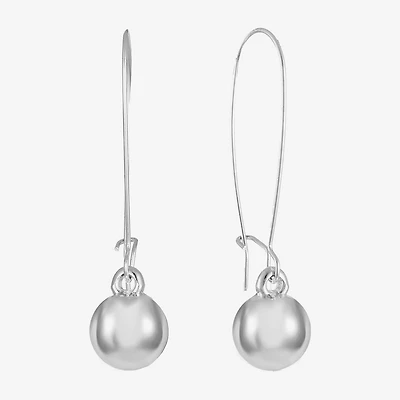 Liz Claiborne® Silver-Tone Bead Drop Earrings