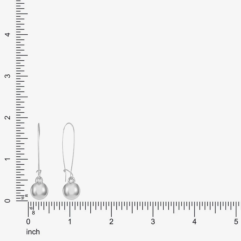 Liz Claiborne® Silver-Tone Bead Drop Earrings