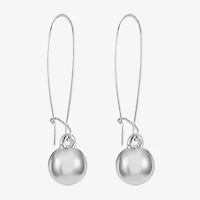 Liz Claiborne® Silver-Tone Bead Drop Earrings