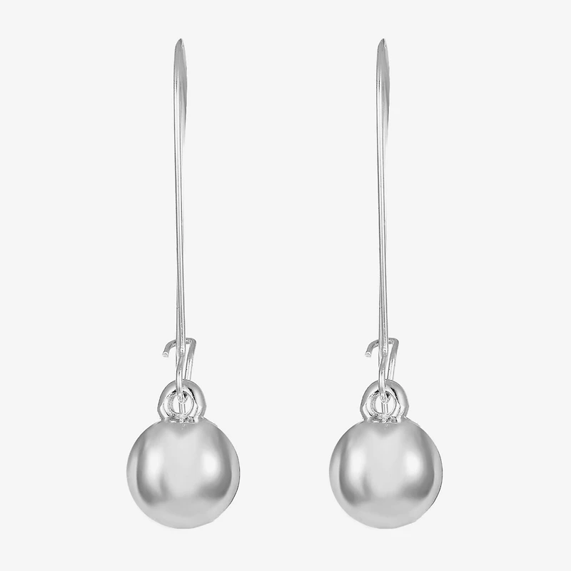 Liz Claiborne® Silver-Tone Bead Drop Earrings