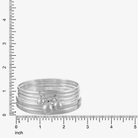 Liz Claiborne® Charm Silver-Tone 5-pc. Bangle Set