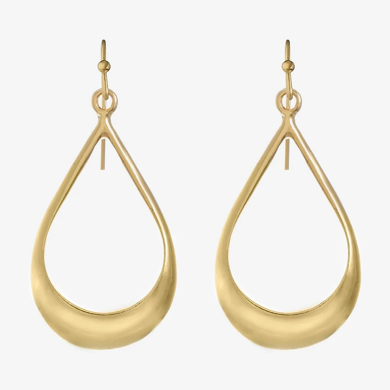 Liz Claiborne Gold Tone Teardrop Womens Drop Earrings