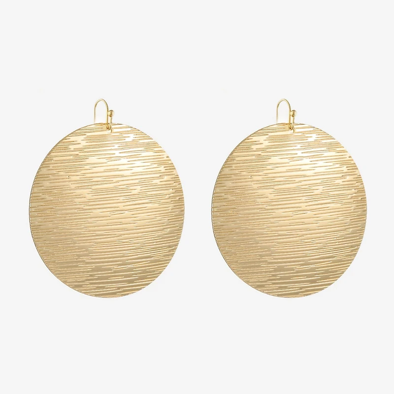 Liz Claiborne Gold Tone Round Womens Drop Earrings