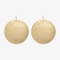 Liz Claiborne Gold Tone Round Womens Drop Earrings