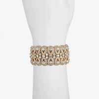 Monet Clear And Goldtone Stretch Bracelet