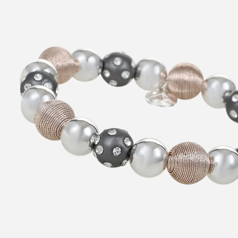 Liz Claiborne Tri Tone Womens White Stretch Bracelet