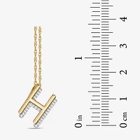 Initial Womens 1/10 CT. T.W. Natural White Diamond 10K Gold 18 Inch Pendant Necklace