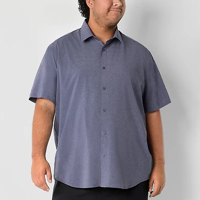 Stylus Mens Short Sleeve Regular Fit Big and Tall Button-Down Shirt
