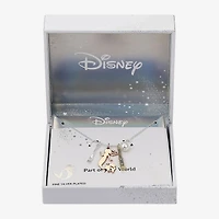 Disney Classics Charm Womens White Glass Simulated Pearl 14K Gold Over Brass 14k Rose Gold Over Brass 16 Inch Pendant Necklace