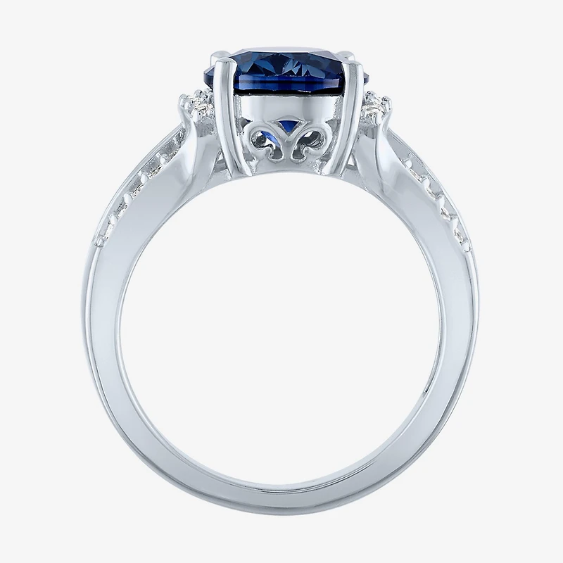 Womens Gemstone Sterling Silver Oval Cocktail Ring