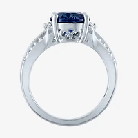 Womens Gemstone Sterling Silver Oval Cocktail Ring