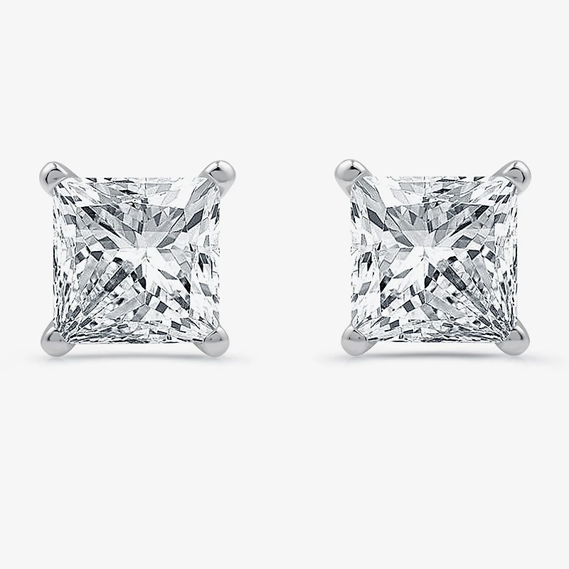 1 1/4 CT. T.W. Lab-Grown (G / Si1-Si2) Diamond Princess-cut Stud Earrings 10K or 14K Gold