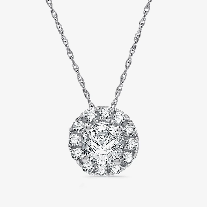 Yes, Please! Womens Lab Created White Sapphire 2-pc. Pendant Necklace Set