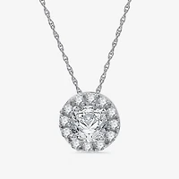 Yes, Please! Womens Lab Created White Sapphire 2-pc. Pendant Necklace Set