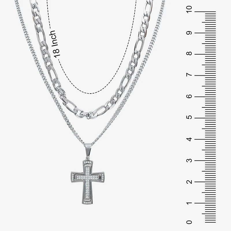 Mens Zirconia Stainless Steel 2-pc. Jewelry Set