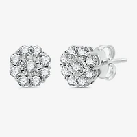 Diamond Blossom Womens 1 CT. T.W. Lab Grown White Diamond Flower Pendant Necklace Set