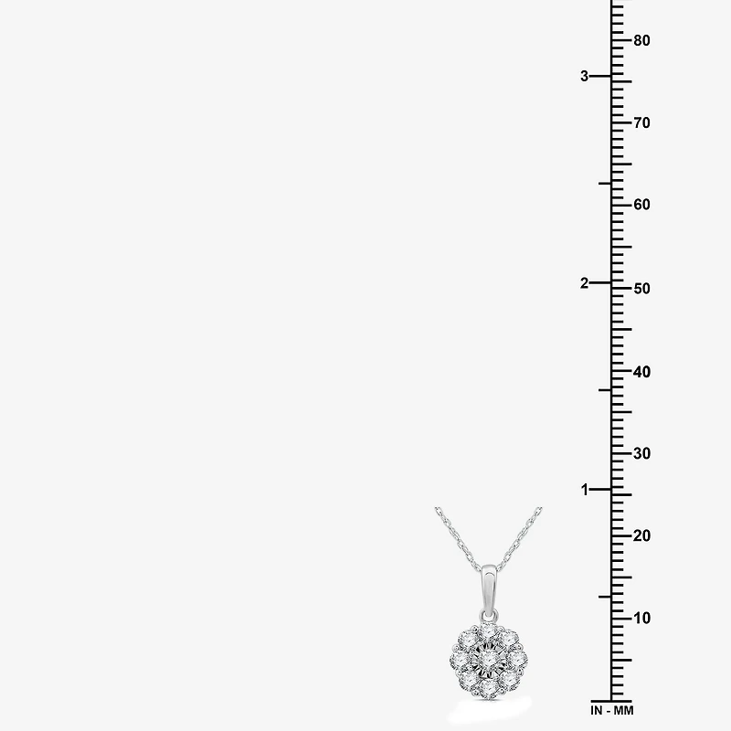 Diamond Blossom Womens 1 CT. T.W. Lab Grown White Diamond Flower Pendant Necklace Set