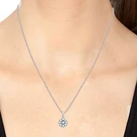 Diamond Blossom Womens 1 CT. T.W. Lab Grown White Diamond Flower Pendant Necklace Set