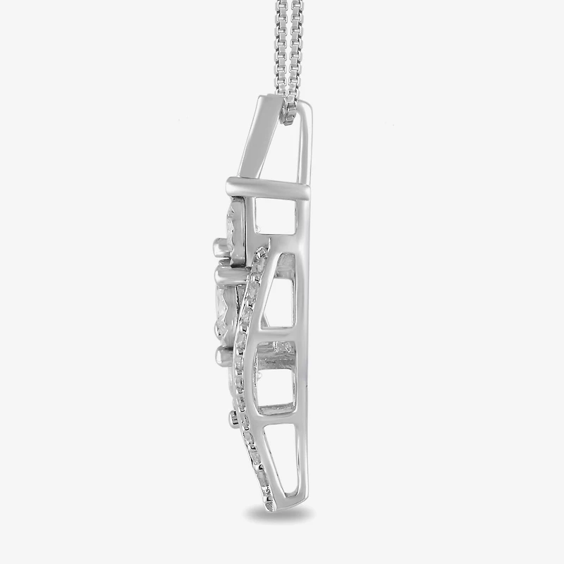 Womens 1/2 CT. T.W. Lab Grown White Diamond Sterling Silver 18 Inch Pendant Necklace