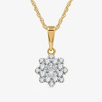 Diamond Blossom Womens 1 CT. T.W. Lab Grown White Diamond Flower Pendant Necklace Set
