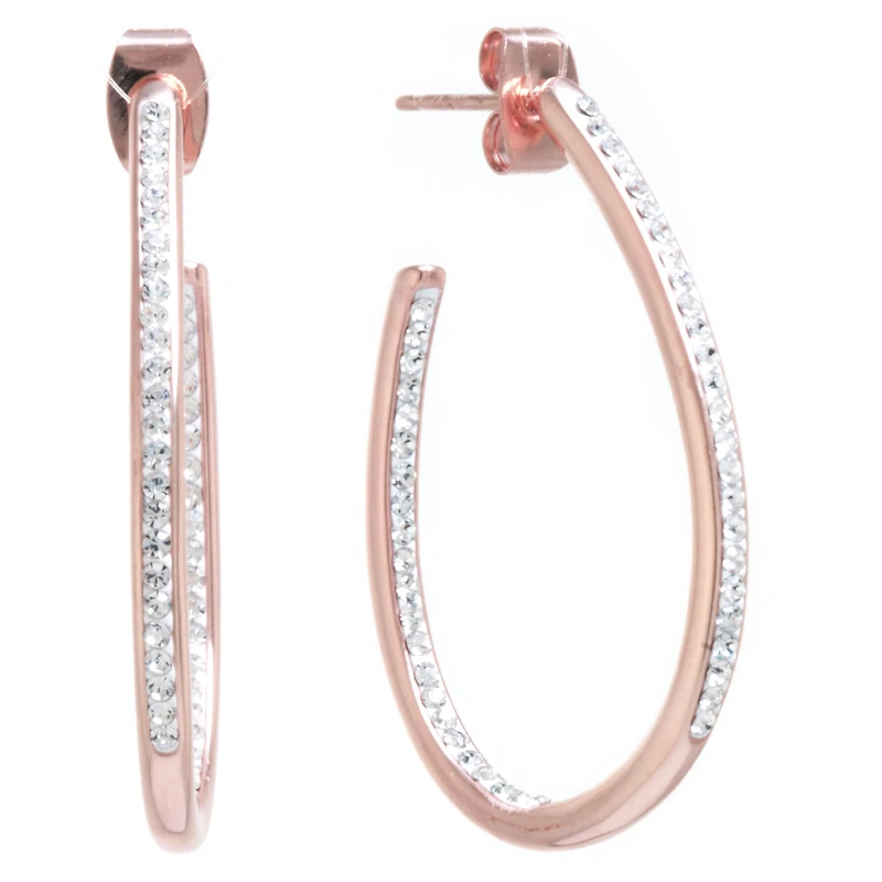 Sparkle Allure Womens 14k Rose Gold Over Brass 35mm Hoop Earrings